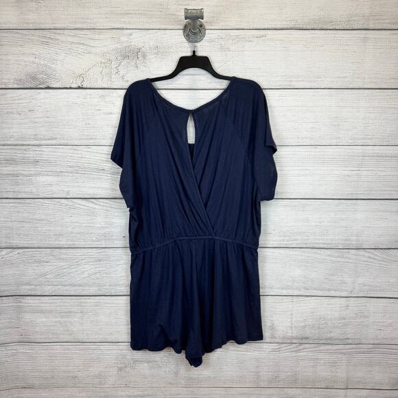 City Chic Plus Size Blue Greta Lounge Lightweight Romper Size 22 - Picture 3 of 8